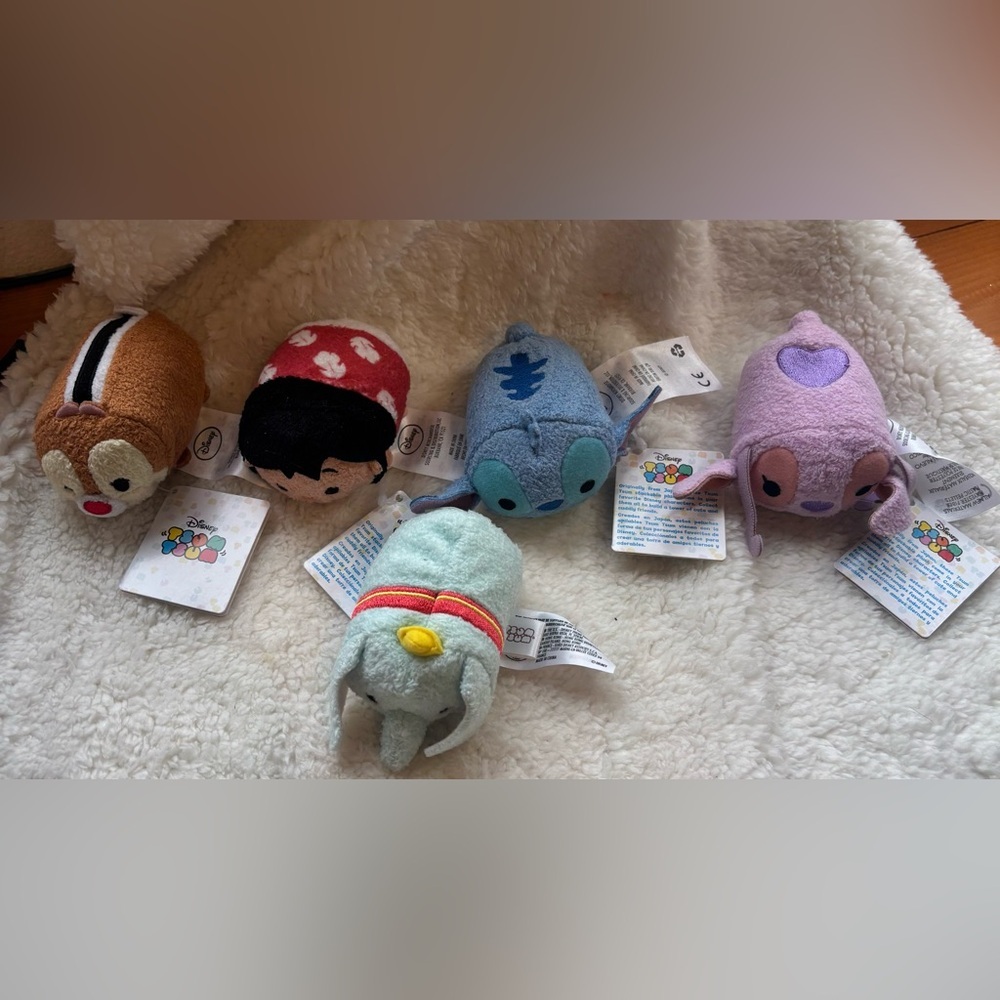 Disney Tsum Tsum Plush Collection - Lilo & Stitch, Chip, Dumbo and Angel